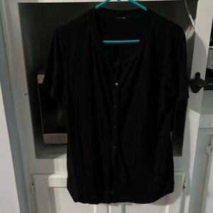 100% cotton black button up flowers